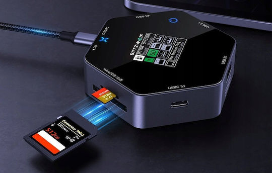 BlitzWolf TH16 USB-C Докинг станция с HDMI 4K PD Черен