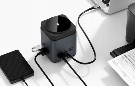 BlitzWolf 9in1 USB-C Докинг станция с HDMI 4K PD Ethernet Черен