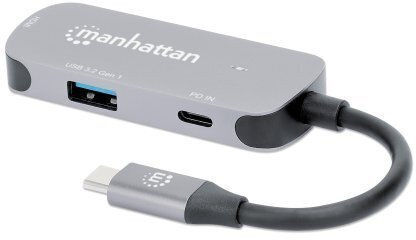 Manhattan USB-C Docking Station με HDMI 4K PD Γκρι (130707)