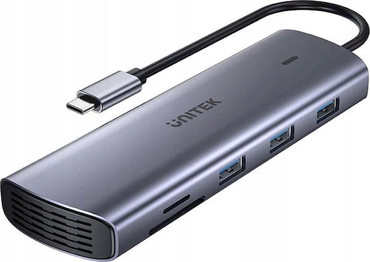 Unitek D1113A USB-C Docking Station με HDMI 4K PD Ethernet Γκρι