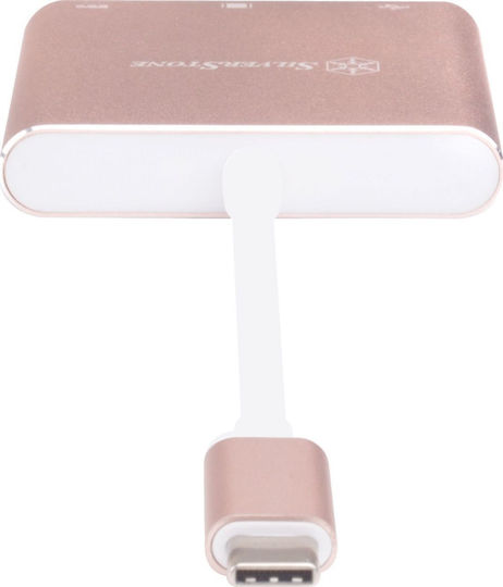 Silverstone EP08 USB-C / USB-A Docking Station mit 4K PD Ethernet Rosa
