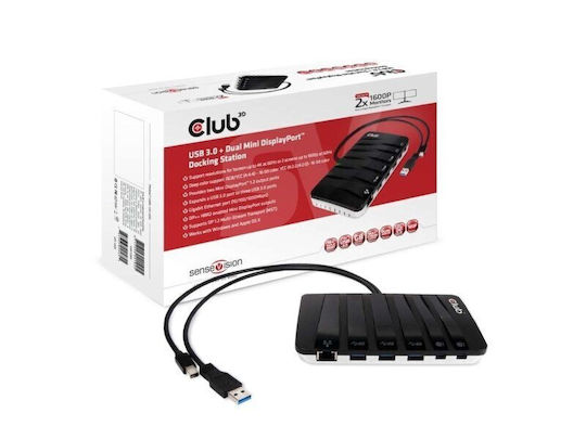 Club3D CSV-3203 USB-C Stație de andocare cu 4K Negru