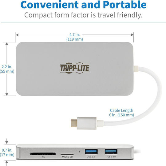 Eaton USB-C Docking Station with HDMI 4K PD Ethernet Gray (U442-DOCK11-S)