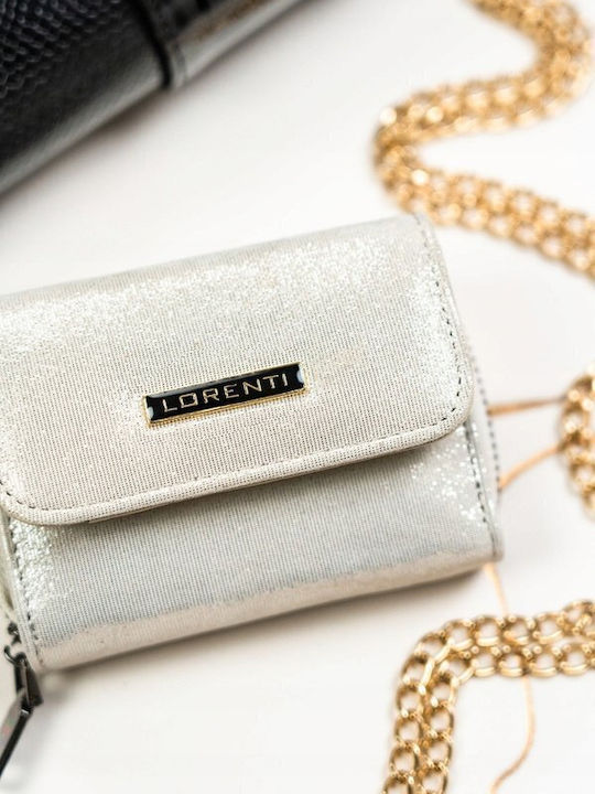 Small Leather Women's Wallet Classic with RFID Silver
