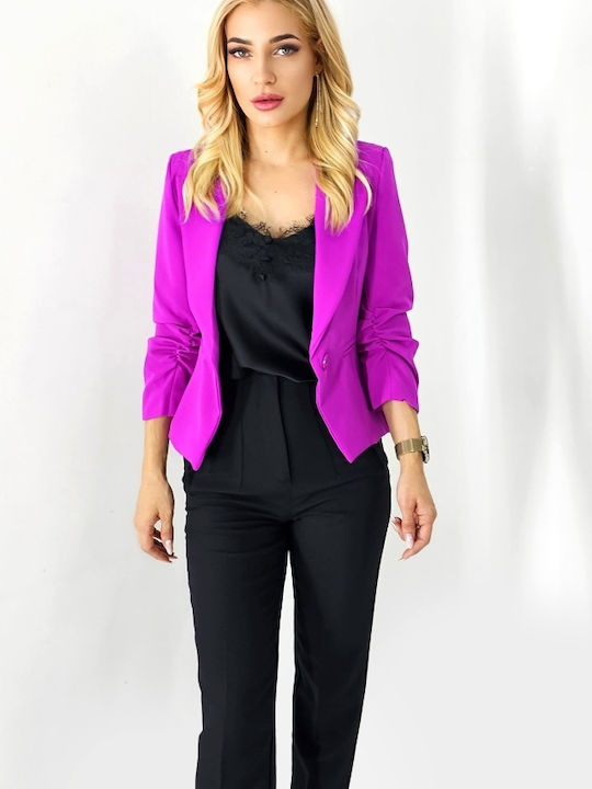 Short Women's Blazer Purple