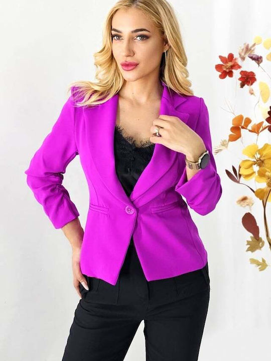 Short Women's Blazer Purple