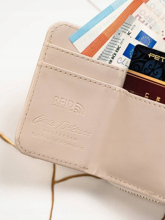 Малък Дамски Портфейл с RFID Бежов