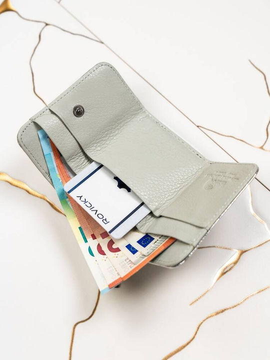 Klein Leder Damen Geldbörse Klassisch mit RFID Silber