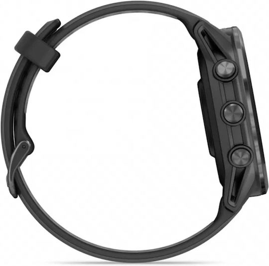 Garmin Forerunner 970 Titanium 47mm Αδιάβροχο Smartwatch με Παλμογράφο (Carbon Gray DLC Titanium with Black and Translucent Whitestone)
