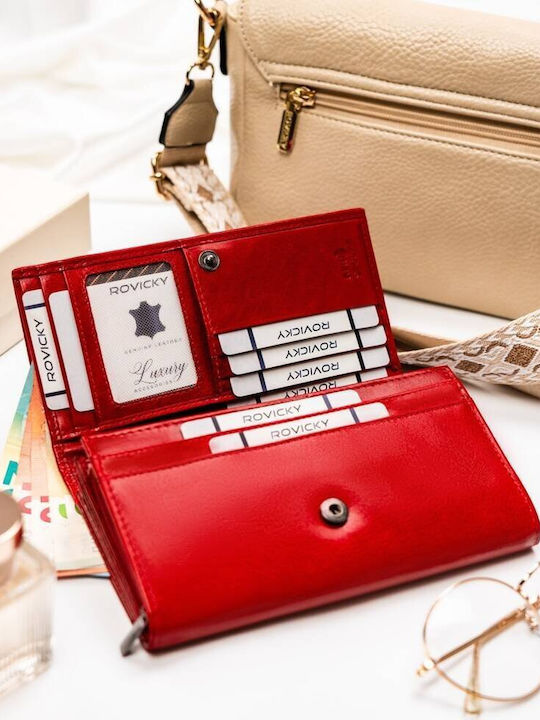 Large Leather Women's Wallet Red