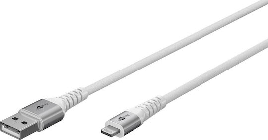 Goobay Geflochten USB-A zu Lightning Kabel 60W Weiß 1m (74511)