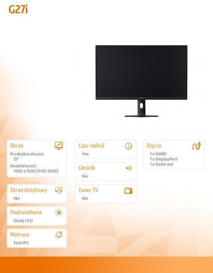 Xiaomi G27i IPS HDR Spiele-Monitor 27" FHD 1920x1080 165Hz mit Reaktionszeit 1ms GTG