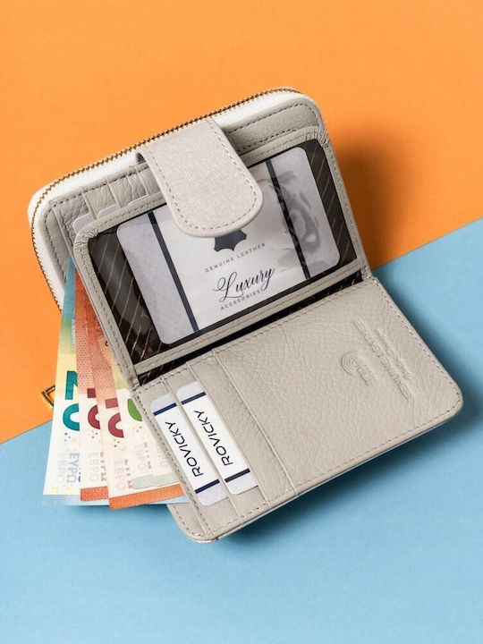 Großes Leder Damenportemonnaie mit RFID Beige