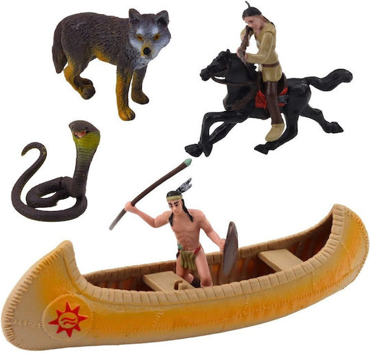 Indian Dorf Figuren Set Kayak Totem Miniatur-Spaßspielzeug