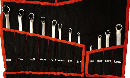 Forcekraft Set Chei Poligonale Germane 25 Bucăți 6-32mm Cr-v