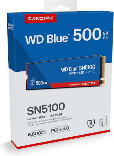 Western Digital Blue SSD 500GB τύπου PCle Card με σύνδεση PCI Express 4.0 WDS500G5B0E