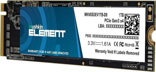 Mushkin Element SSD 1000ГБ M.2 NVMe PCI Express 3.0 MKNSSDEV1TB-D8