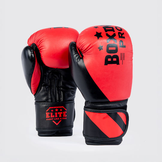 Boxing Pro Боксови Ръкавици от Синтетична Кожа за Състезание Червени