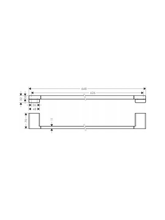 Hansgrohe Single Wall-Mounted Bathroom Rail Bronze