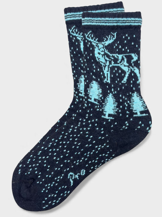 Pro Socks Γυναικείες Χριστουγεννιάτικες Κάλτσες Μπλε