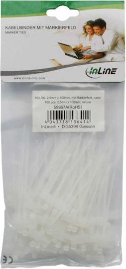 InLine Δεματικά Καλωδίων Πλαστικά σε Λευκό χρώμα (100τμχ) (59967A)