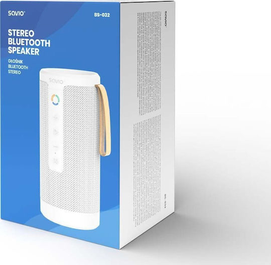 Savio BS-032 Ηχείο Bluetooth 10W με Διάρκεια Μπαταρίας έως 8.5 ώρες Λευκό
