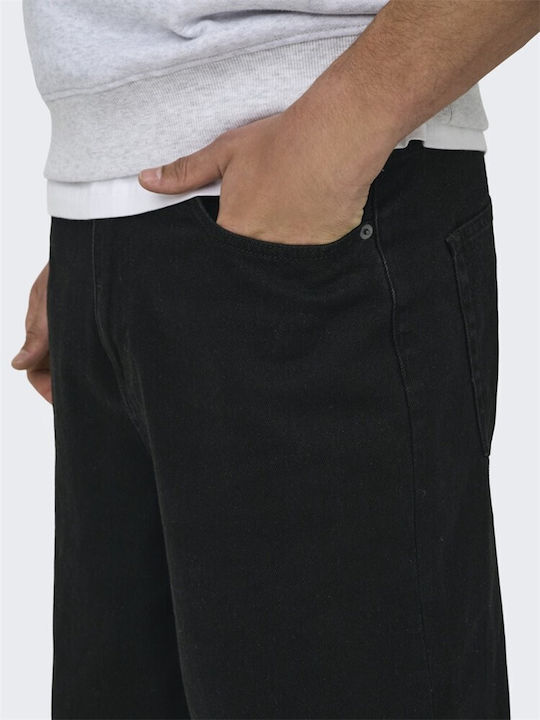 Herren Jeanshose mit Relaxed Passform Schwarz