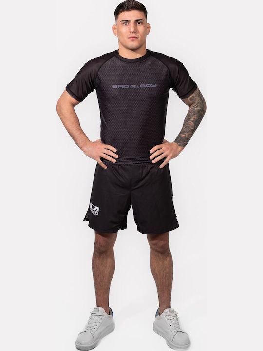 Bad Boy Ranked Ανδρική Κοντομάνικη Μπλούζα για Jiu-Jitsu Μαύρη