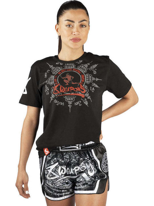 8 Weapons Short Sleeve Shirt 8010072 for Muay Thai Black