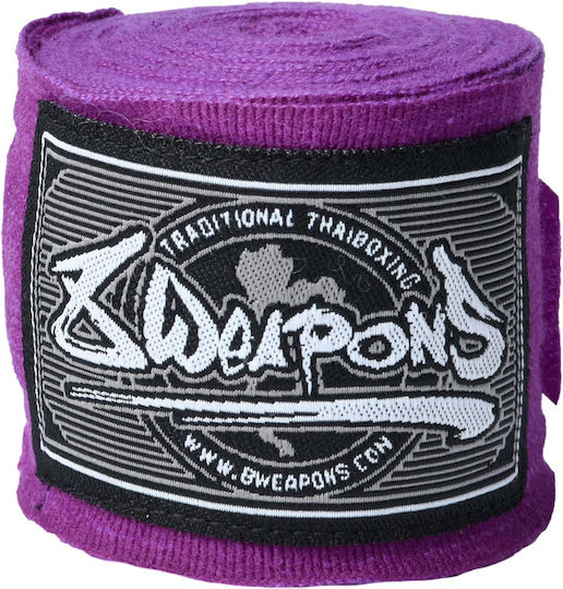 8 Weapons Semi-Elastic Martial Arts Hand Wraps 5m Purple