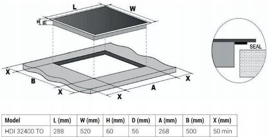 Beko Domino Induction Cooktop Autonomous 28.8x51εκ.
