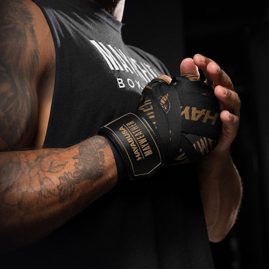 Bandage Hayabusa Mayweather 180” Deluxe Hand Wraps Black Gold