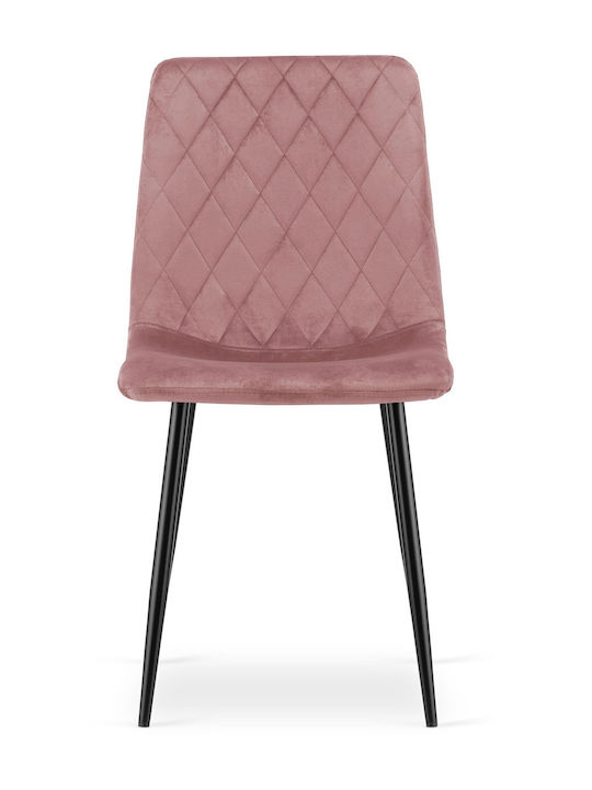 Turin Scaune Sala de mese Catifelate Pink Velvet 3buc