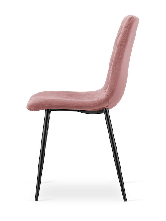 Turin Scaune Sala de mese Catifelate Pink Velvet 3buc