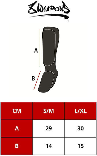 8 Weapons Shin Guards Adults Red