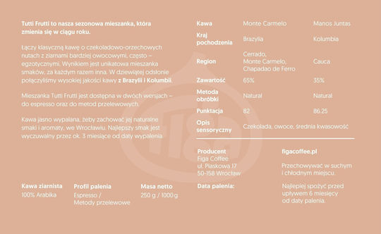 Coffee Plant Figa Кафе На Зърна Tutti Frutti 9 Смес Еспресо 250g