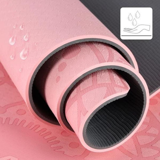 HMS HMS Exercise Mat Yoga Pink 182x61x0.8cm
