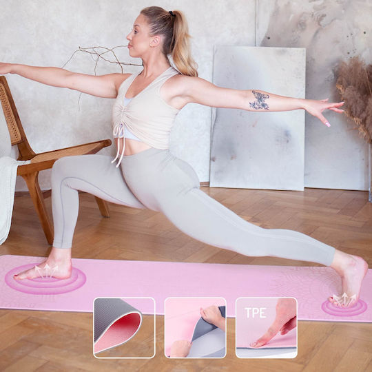 HMS Covor de exerciții fizice Yoga Roz