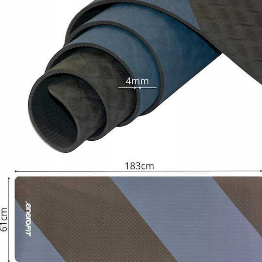 Enero Матрак За Фитнес Йога Черен (183x61x0.4см)