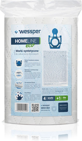 Wessper Vacuum Cleaner Bags 4pcs Compatible with Vacuum Cleaner Zelmer