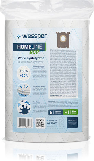 Wessper Vacuum Cleaner Bags 12pcs Compatible with Vacuum Cleaner Philips / AEG / Electrolux