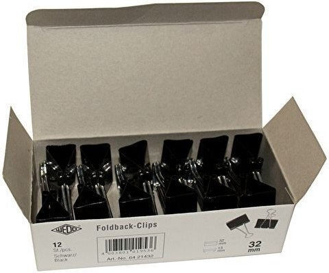 Wedo 64 21432 Metal Clips Nickel 12 Pieces