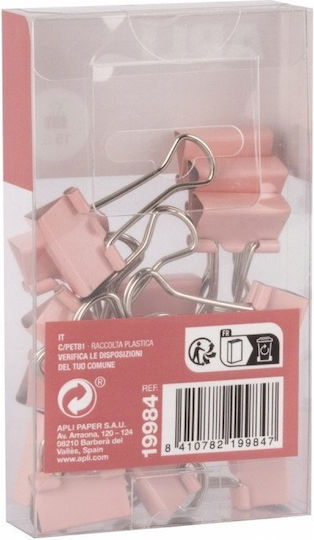 Apli Up North Document Clips 19mm 15pcs Hanging Box Pink