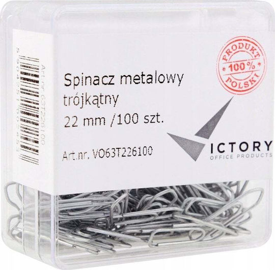 Victory Office Clips De Birou 22mm 100 Bucăți Triunghiular Plastic Cutie