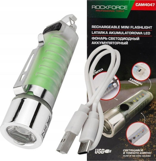Rockforce Rechargeable Flashlight LED with Maximum Brightness 100lm