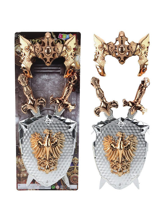 Knight Set Shield Two Swords Mask Silver Gold Eagle