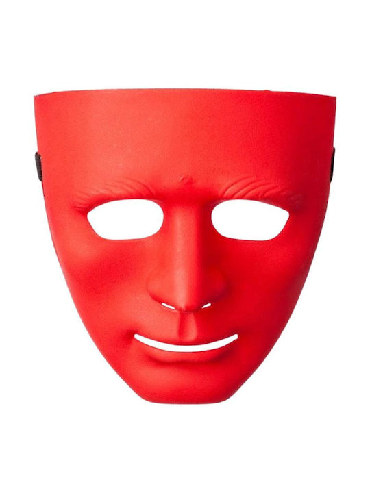 Anonymous Carnival Halloween Mask On Elastic White Red