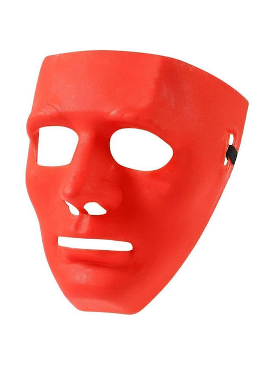 Anonymous Carnival Halloween Mask On Elastic White Red