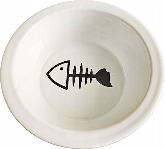 Barry King Ceramic Bowl Food for Dog & Cat 12cm in White Color