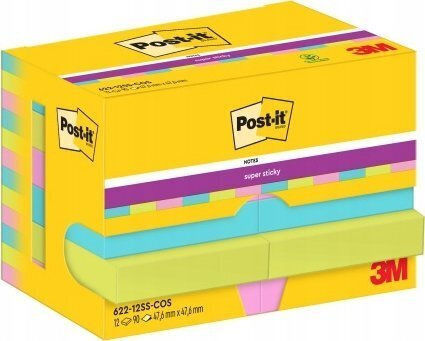 Post-it 3m Post-it Super Sticky Notes 47.6x47.6mm 12x90 Sheets Cosmic Palette